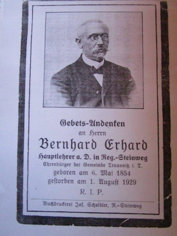 Lehrer Bernhard Erhard hat sich um das Schulwesen große Verdienste erworben.
